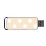 Polka Dots - White on Champagne Orange Portable USB Flash (One Side)