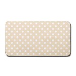 Polka Dots - White on Champagne Orange Medium Bar Mat