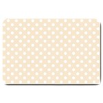 Polka Dots - White on Champagne Orange Large Doormat