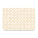 Polka Dots - White on Champagne Orange Plate Mat