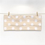 Polka Dots - White on Champagne Orange Hand Towel