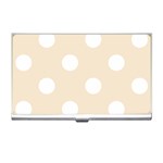 Polka Dots - White on Champagne Orange Business Card Holder