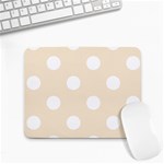 Polka Dots - White on Champagne Orange Small Mousepad