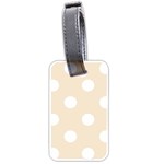 Polka Dots - White on Champagne Orange Luggage Tag (Two Sides)