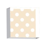 Polka Dots - White on Champagne Orange 4 x 4  Acrylic Photo Block