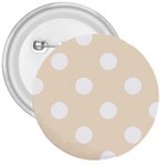 Polka Dots - White on Champagne Orange 3  Button