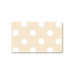 Polka Dots - White on Champagne Orange Magnet (Name Card)