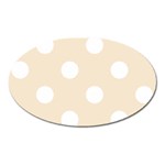 Polka Dots - White on Champagne Orange Magnet (Oval)