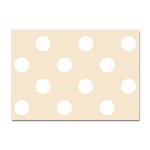 Polka Dots - White on Champagne Orange Sticker A4 (10 pack)