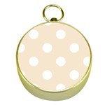 Polka Dots - White on Champagne Orange Gold Compass