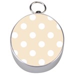 Polka Dots - White on Champagne Orange Silver Compass