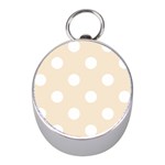 Polka Dots - White on Champagne Orange Silver Compass (Mini)