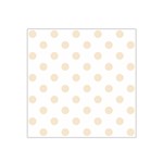 Polka Dots - Champagne Orange on White Satin Bandana Scarf