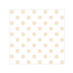 Polka Dots - Champagne Orange on White Small Satin Scarf  (Square)