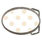 Polka Dots - Champagne Orange on White Belt Buckle