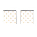 Polka Dots - Champagne Orange on White Cufflinks (Square)