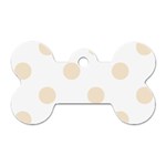 Polka Dots - Champagne Orange on White Dog Tag Bone (One Side)