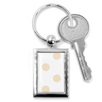 Polka Dots - Champagne Orange on White Key Chain (Rectangle)