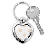 Polka Dots - Champagne Orange on White Key Chain (Heart)