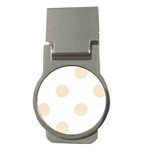 Polka Dots - Champagne Orange on White Money Clip (Round)