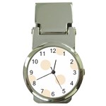 Polka Dots - Champagne Orange on White Money Clip Watch