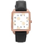 Polka Dots - Champagne Orange on White Rose Gold Leather Watch