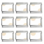 Polka Dots - Champagne Orange on White 9mm Italian Charm (9 pack)
