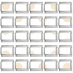 Polka Dots - Champagne Orange on White 9mm Italian Charm (25 pack)