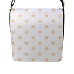 Polka Dots - Champagne Orange on White Flap Closure Messenger Bag (L)