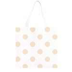 Polka Dots - Champagne Orange on White Grocery Light Tote Bag