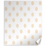 Polka Dots - Champagne Orange on White Canvas 8  x 10 