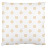Polka Dots - Champagne Orange on White Large Flano Cushion Case (Two Sides)