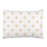 Polka Dots - Champagne Orange on White Pillow Case (One Side)