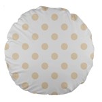 Polka Dots - Champagne Orange on White Large 18  Premium Round Cushion
