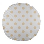 Polka Dots - Champagne Orange on White Large 18  Premium Flano Round Cushion