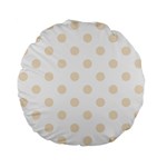 Polka Dots - Champagne Orange on White Standard 15  Premium Flano Round Cushion