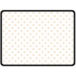 Polka Dots - Champagne Orange on White Double Sided Fleece Blanket (Large) (Two Sides)