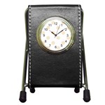 Polka Dots - Champagne Orange on White Pen Holder Desk Clock