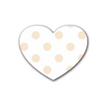 Polka Dots - Champagne Orange on White Heart Coaster (4 pack)