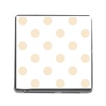 Polka Dots - Champagne Orange on White Memory Card Reader (Square)