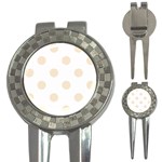 Polka Dots - Champagne Orange on White 3-in-1 Golf Divot