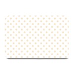 Polka Dots - Champagne Orange on White Plate Mat
