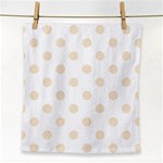 Polka Dots - Champagne Orange on White Face Towel