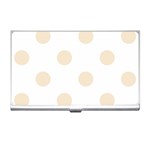 Polka Dots - Champagne Orange on White Business Card Holder