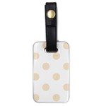 Polka Dots - Champagne Orange on White Luggage Tag (One Side)