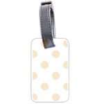 Polka Dots - Champagne Orange on White Luggage Tag (Two Sides)