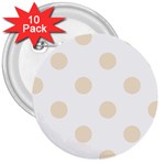 Polka Dots - Champagne Orange on White 3  Button (10 pack)