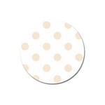 Polka Dots - Champagne Orange on White Magnet 3  (Round)