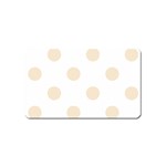 Polka Dots - Champagne Orange on White Magnet (Name Card)