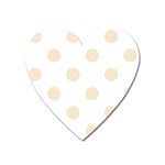 Polka Dots - Champagne Orange on White Magnet (Heart)